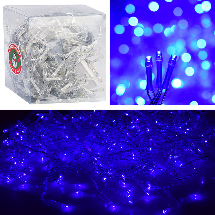 Электрогирлянда светодиодная Бахрома, 6*0,7м, 192 лампы, синий