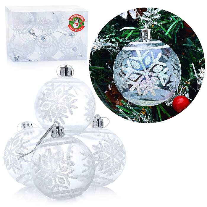 Набор шаров S0148 "Хрустальная мечта" (6см) в коробке Набор шаров S0148 "Хрустальная мечта" (6см) в коробке