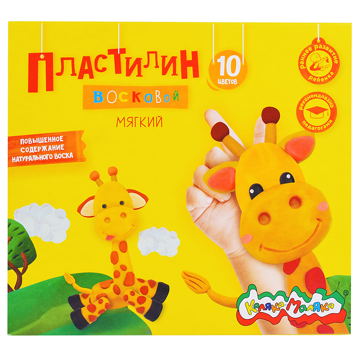 Пластилин восковой 10 цв.150 г со стеком 3+ Пластилин восковой 10 цв.150 г со стеком 3+