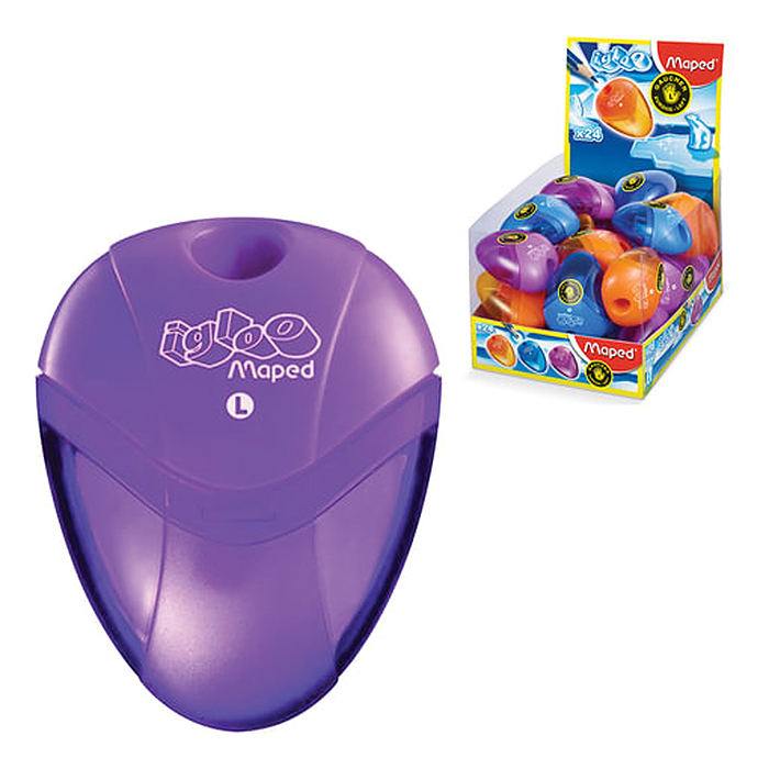 Точилка I-Gloo для левшей, 1отв, полупрозр.контейнер, дисплей