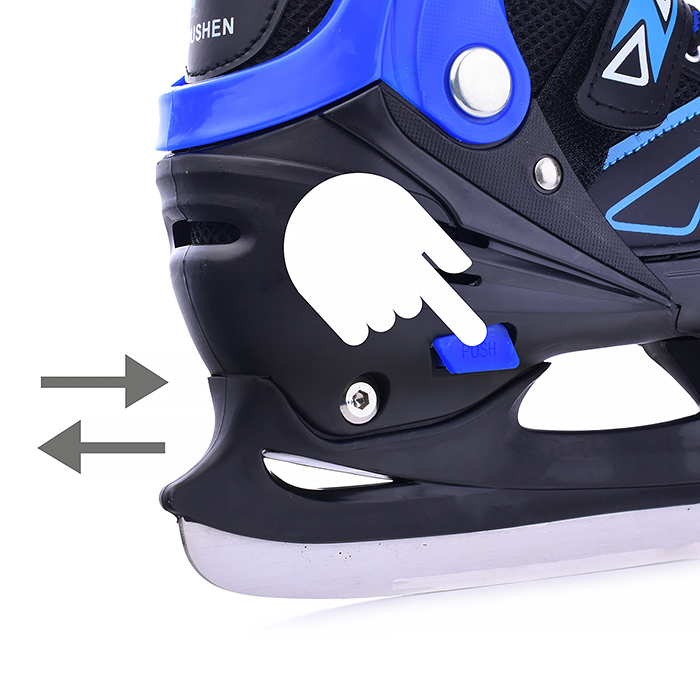 Фото к товару Коньки детские 00-1376, размер L, синий Коньки детские 00-1376, размер L, синий