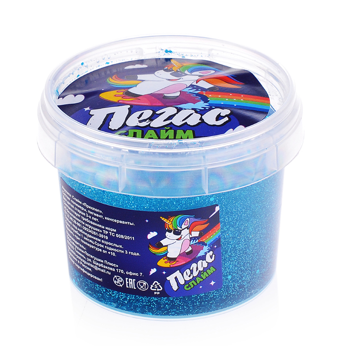Слайм Пегас, 90 гр. голография бирюзовый Слайм Пегас, 90 гр. голография бирюзовый
