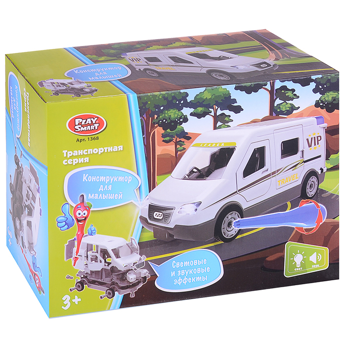 Конструктор 1368 "Машина" (свет/звук) в коробке Конструктор 1368 "Машина" (свет/звук) в коробке