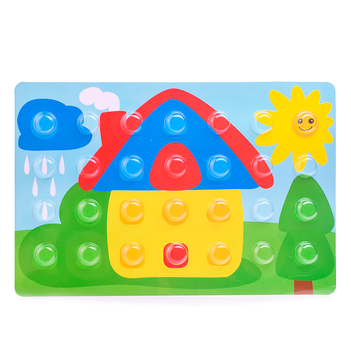 Фото к товару Мозаика объемная для самых маленьких "Домик" d40/5 цв/ 31 эл BABY TOYS Мозаика объемная для самых маленьких "Домик" d40/5 цв/ 31 эл BABY TOYS