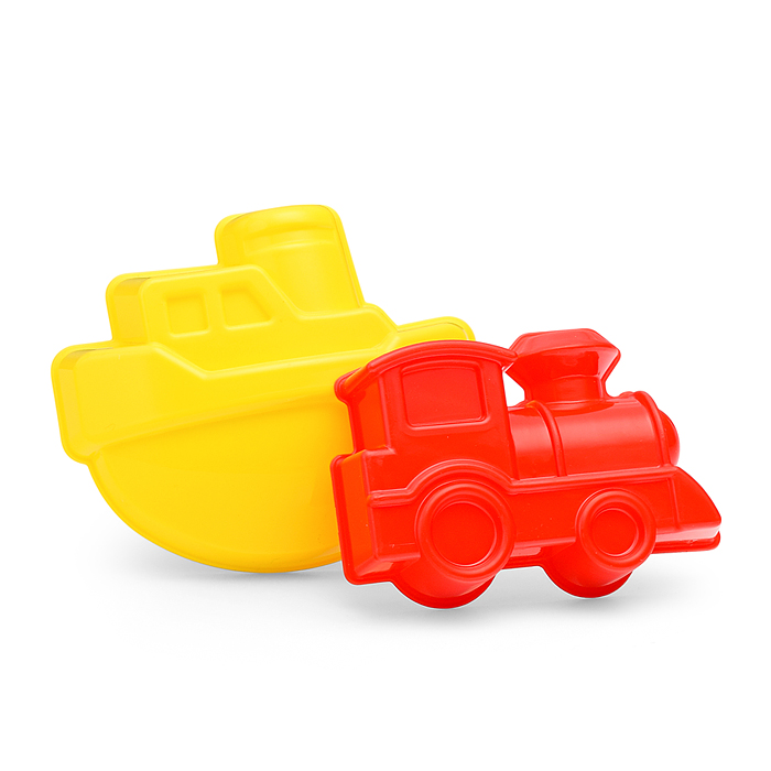 Фото к товару Набор песочный №13 (ведро+лопатка+грабли+2 формочки транспорт) Набор песочный №13 (ведро+лопатка+грабли+2 формочки транспорт)