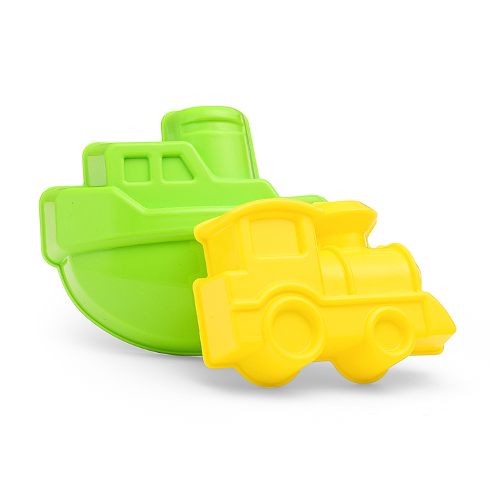 Фото к товару Набор песочный №13 (ведро+лопатка+грабли+2 формочки транспорт) Набор песочный №13 (ведро+лопатка+грабли+2 формочки транспорт)