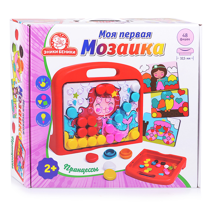 Моя первая мозаика "Принцессы" (48 фишек, 8 карточек, поле, чемодан) Моя первая мозаика "Принцессы" (48 фишек, 8 карточек, поле, чемодан)