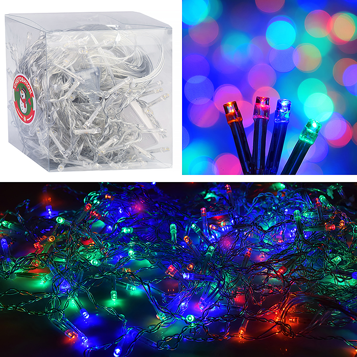 Электрогирлянда светодиодная Бахрома, 6*0,7м, 192 лампы, цветная