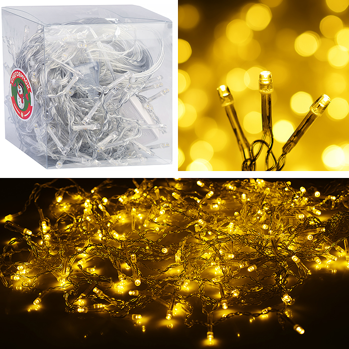 Электрогирлянда светодиодная Бахрома, 6*0,7м, 192 лампы, теплый