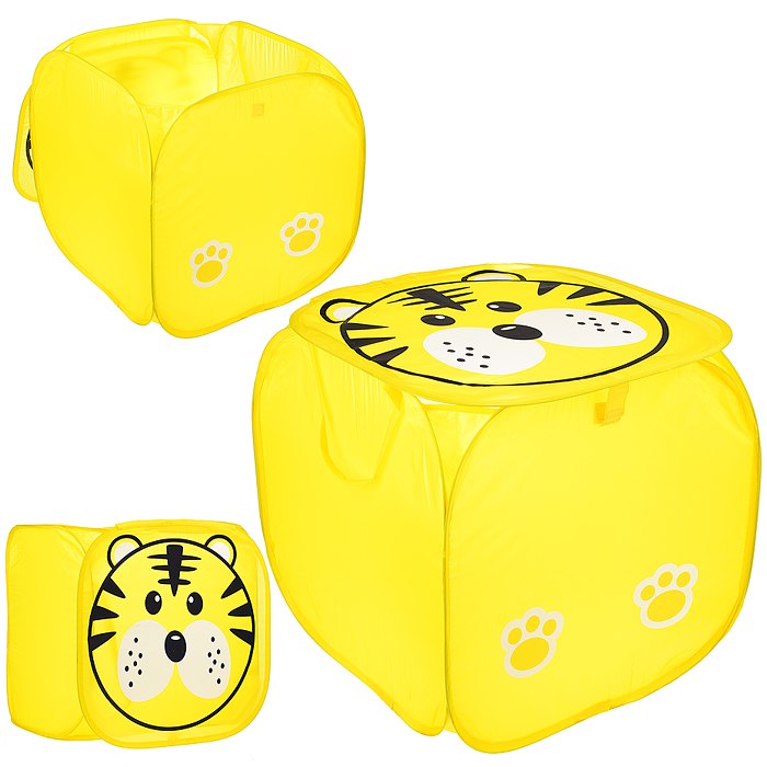 Корзина для игрушек 00-0093 "Тигр" желтый, 45*45*45см.