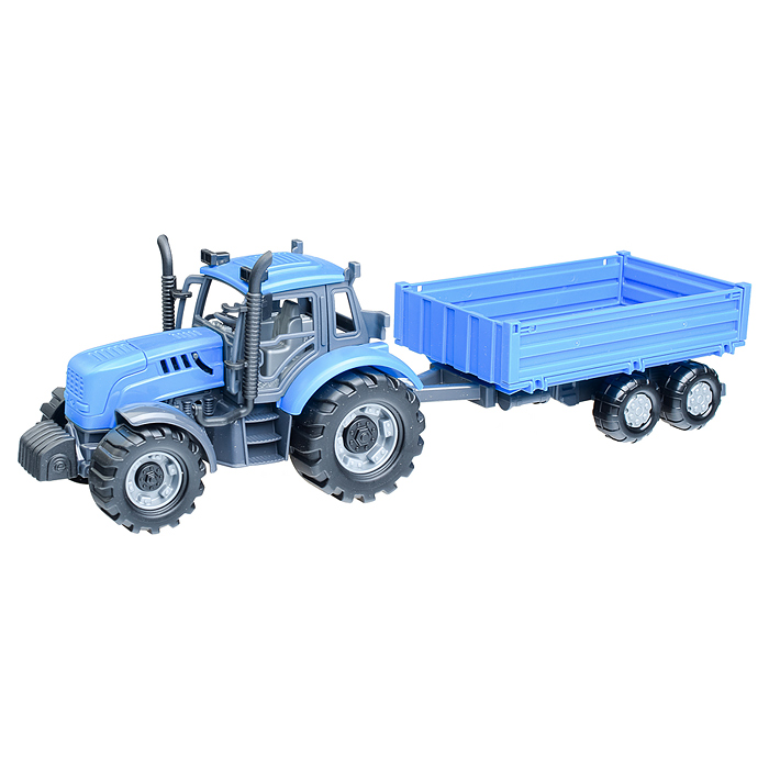 Фото к товару Трактор "Прогресс" с бортовым прицепом инерционный (синий) (в коробке) Трактор "Прогресс" с бортовым прицепом инерционный (синий) (в коробке)