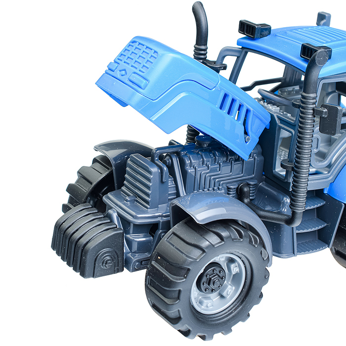 Фото к товару Трактор "Прогресс" с бортовым прицепом инерционный (синий) (в коробке) Трактор "Прогресс" с бортовым прицепом инерционный (синий) (в коробке)