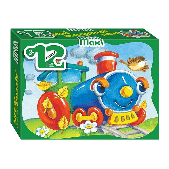 Пазлы 12 "Паровозик" (Mini-maxi)