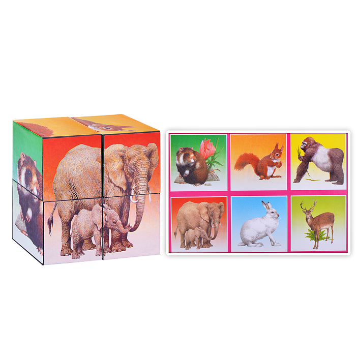Кубики в картинках 03 "Животные" ( из 4-х штук) Кубики в картинках 03 "Животные" ( из 4-х штук)