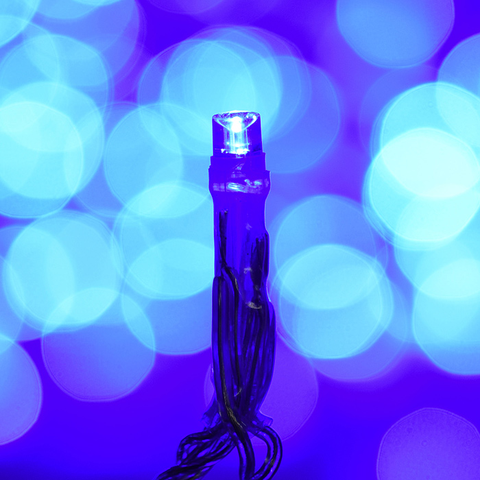 Фото к товару Электрогирлянда 9м, 100 ламп, синий Электрогирлянда 9м, 100 ламп, синий