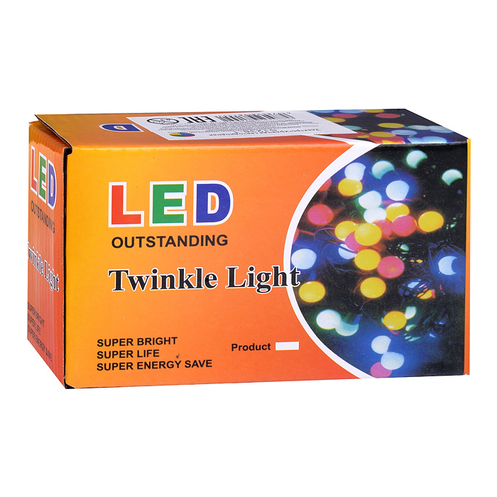 Фото к товару Электрогирлянда 9м, 100 ламп, синий Электрогирлянда 9м, 100 ламп, синий