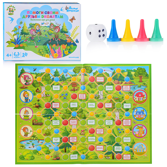 Игра настольная ходилка "Помоги своим друзьям Эколятам" Игра настольная ходилка "Помоги своим друзьям Эколятам"