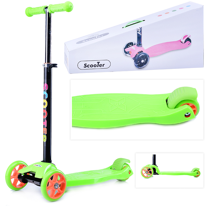 Самокат U038199Y 3-х кол., зелёный, PVC, ABEC 7, в коробке Самокат U038199Y 3-х кол., зелёный, PVC, ABEC 7, в коробке