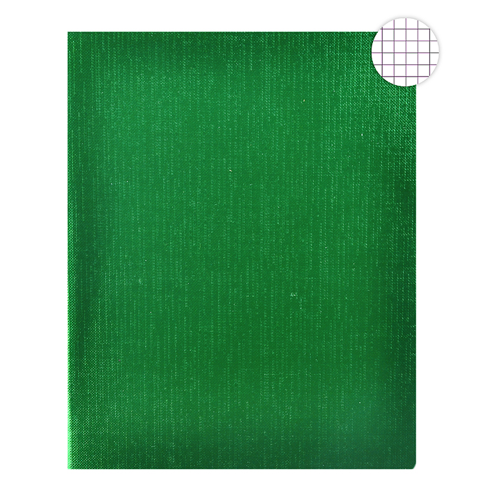 Тетрадь 96л  клетка Бумвинил на скобе А5ф Metallic Зеленая