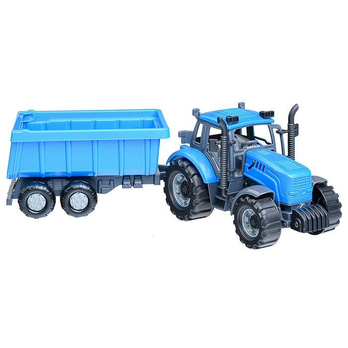 Фото к товару Трактор "Прогресс" с прицепом инерционный (синий) (в коробке) Трактор "Прогресс" с прицепом инерционный (синий) (в коробке)