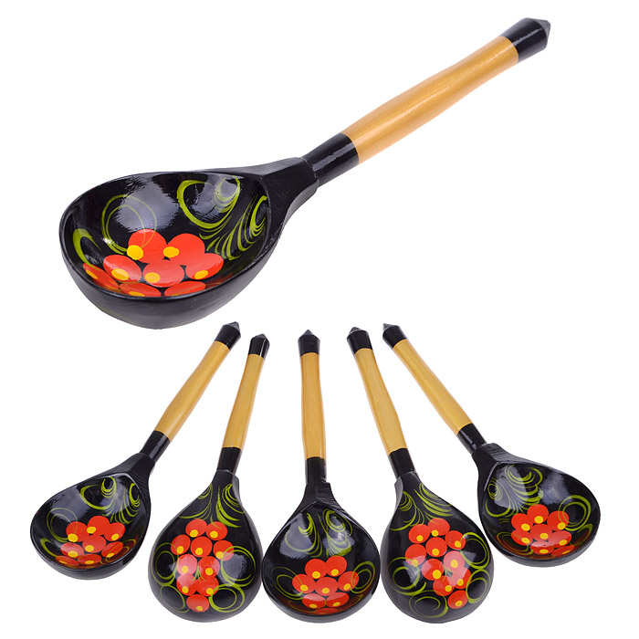 Ложка большая деревянная расписная  