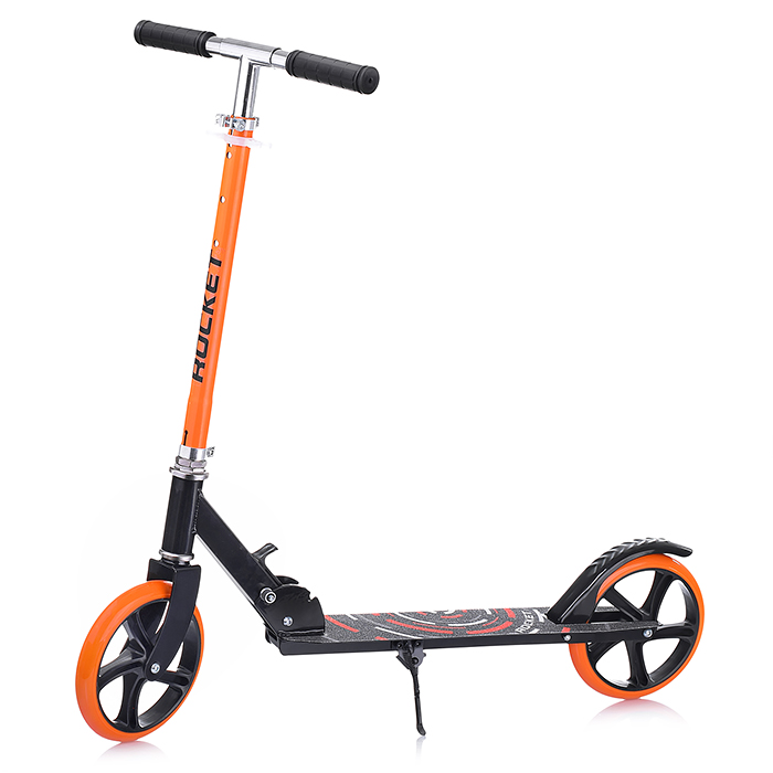 Фото к товару Самокат 2-х колесный ROCKET,колеса PU/ 200 мм, ABEC 7, оранжевый Самокат 2-х колесный ROCKET,колеса PU/ 200 мм, ABEC 7, оранжевый