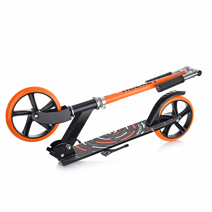 Фото к товару Самокат 2-х колесный ROCKET,колеса PU/ 200 мм, ABEC 7, оранжевый Самокат 2-х колесный ROCKET,колеса PU/ 200 мм, ABEC 7, оранжевый