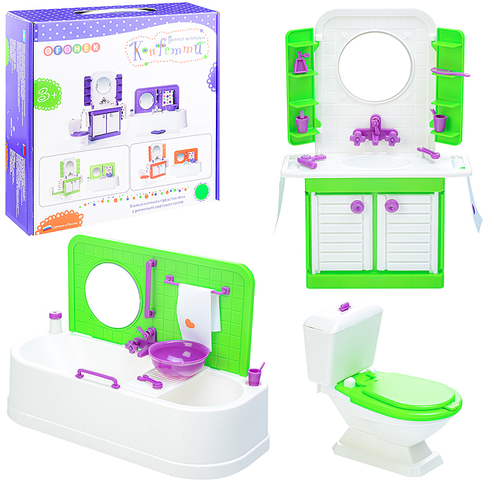 Ванная комната "Конфетти". Зеленая Ванная комната "Конфетти". Зеленая