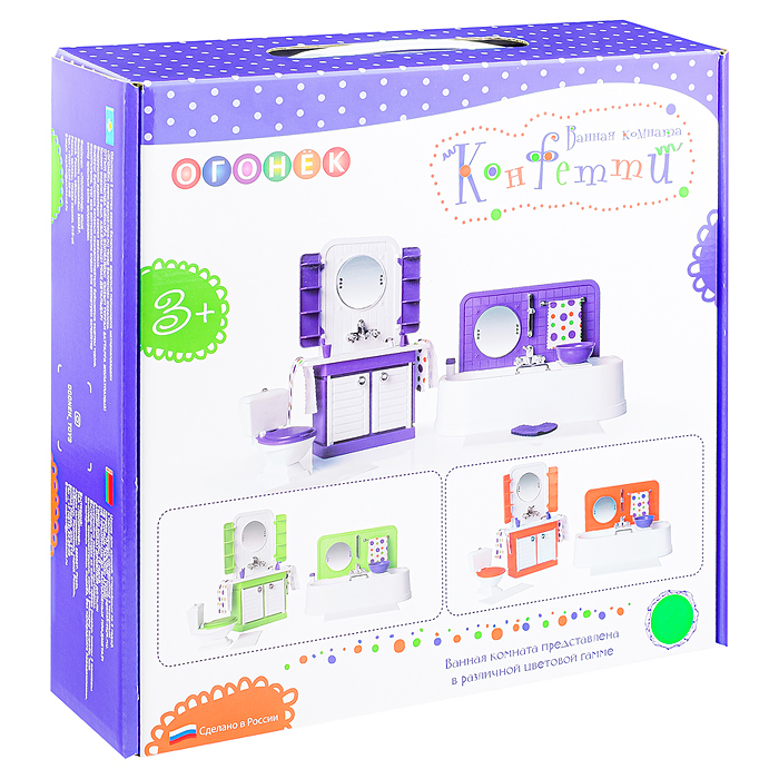 Фото к товару Ванная комната "Конфетти". Зеленая Ванная комната "Конфетти". Зеленая