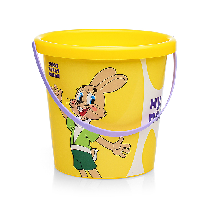 Фото к товару Набор "Ну, погоди!" №5: ведро с наклейкой, лопатка №5, грабельки №5, формочка (малина), лейка малая Набор "Ну, погоди!" №5: ведро с наклейкой, лопатка №5, грабельки №5, формочка (малина), лейка малая