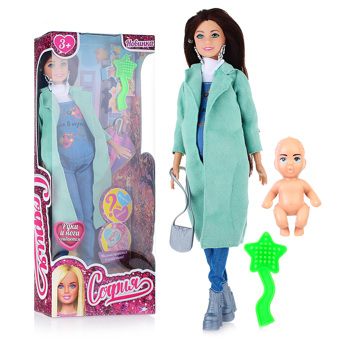 Кукла София беременная, 29 см. (руки и ноги сгиб, акс,) в коробке Кукла София беременная, 29 см. (руки и ноги сгиб, акс,) в коробке