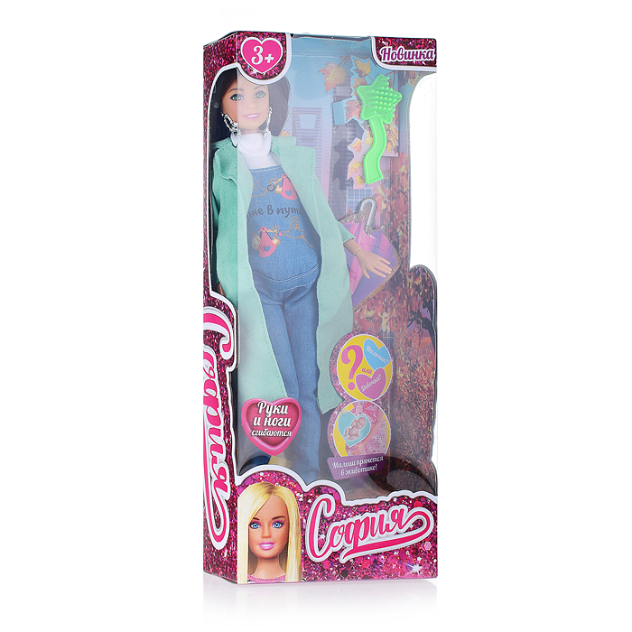 Фото к товару Кукла София беременная, 29 см. (руки и ноги сгиб, акс,) в коробке Кукла София беременная, 29 см. (руки и ноги сгиб, акс,) в коробке