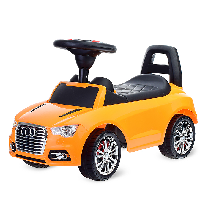 Каталка-автомобиль "SuperCar" №2 со звуковым сигналом (оранжевая) Каталка-автомобиль "SuperCar" №2 со звуковым сигналом (оранжевая)