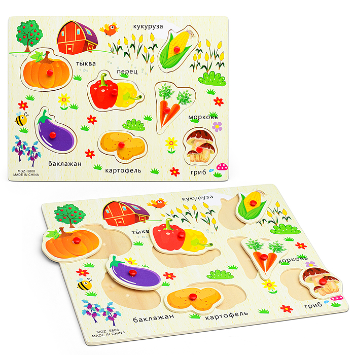 Пазл-вкладыш D0463 "Овощи" Пазл-вкладыш D0463 "Овощи"