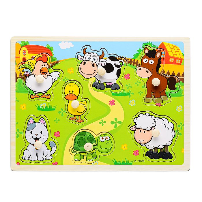 Пазл-вкладыш D0054 "Животные и Птицы"