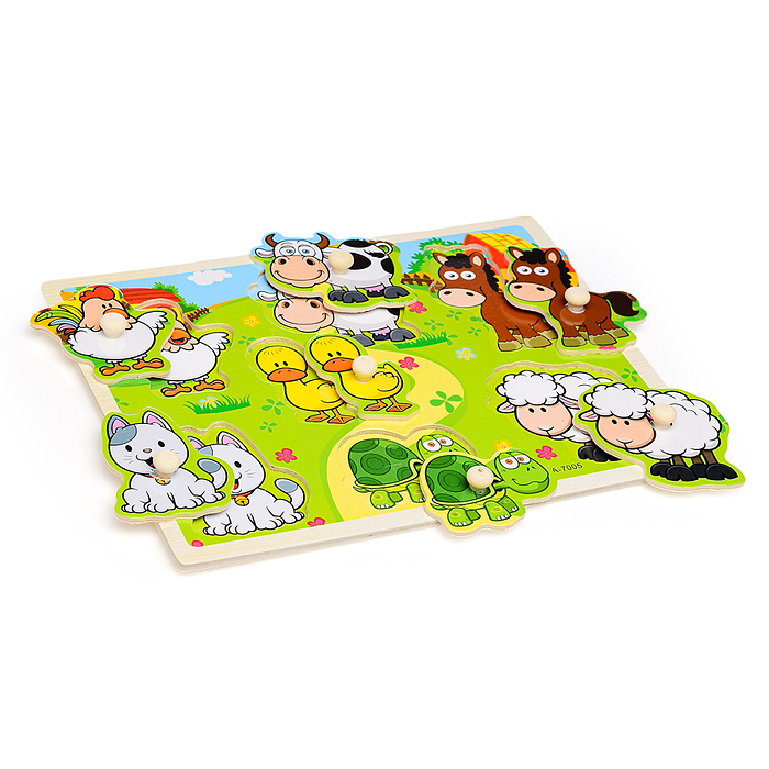 Пазл-вкладыш D0054 "Животные и Птицы"