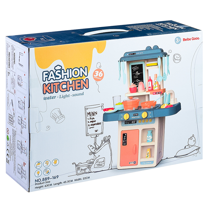 Фото к товару Игровой набор кухня 889-169 "Маленький шеф-повар" (свет, звук, вода) в коробке Игровой набор кухня 889-169 "Маленький шеф-повар" (свет, звук, вода) в коробке