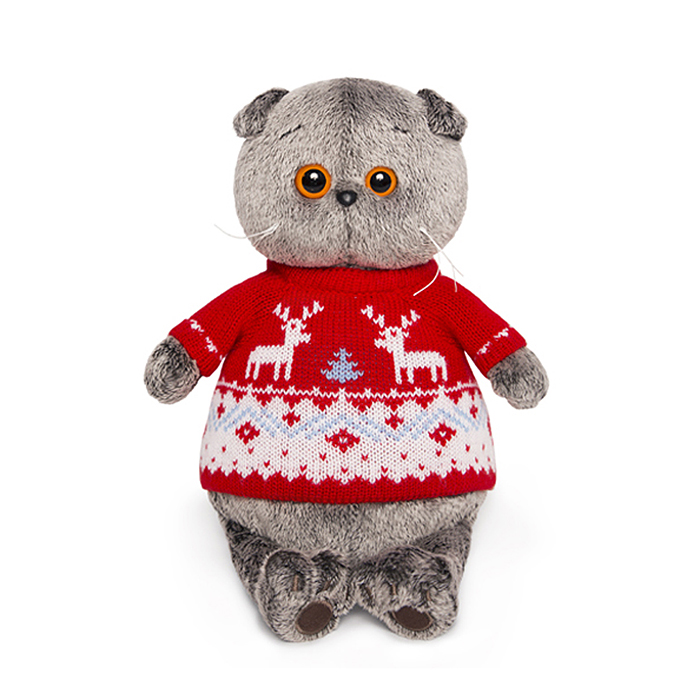 Кот Басик в свитере с оленями