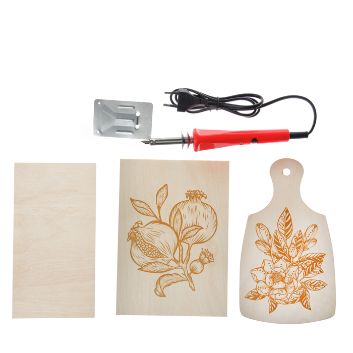 Фото к товару Выжигание. Набор для выжигания по дереву (аппарат с насадками, доска 1 шт, доска разделочная 1 шт) Выжигание. Набор для выжигания по дереву (аппарат с насадками, доска 1 шт, доска разделочная 1 шт)