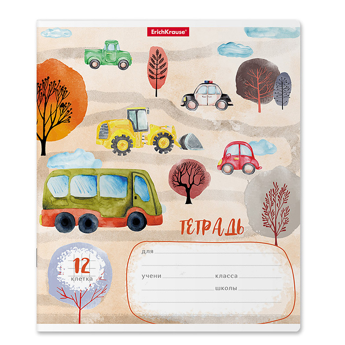 Тетрадь 12 л., клетка, "Автопарк" Тетрадь 12 л., клетка, "Автопарк"