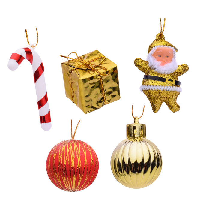 Набор новогодних украшений S1608 "С Новым годом!" (3см.* 24шт.)