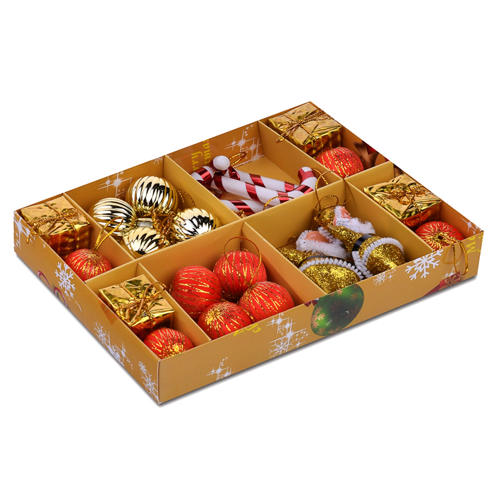 Набор новогодних украшений S1608 "С Новым годом!" (3см.* 24шт.)