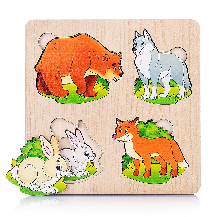 Больше-меньше "Дикие животные" развивающая доска (дерево) Больше-меньше "Дикие животные" развивающая доска (дерево)