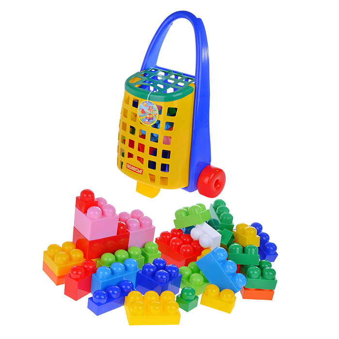 Забавная тележка + конструктор "Великан" (36 элем.) Забавная тележка + конструктор "Великан" (36 элем.)