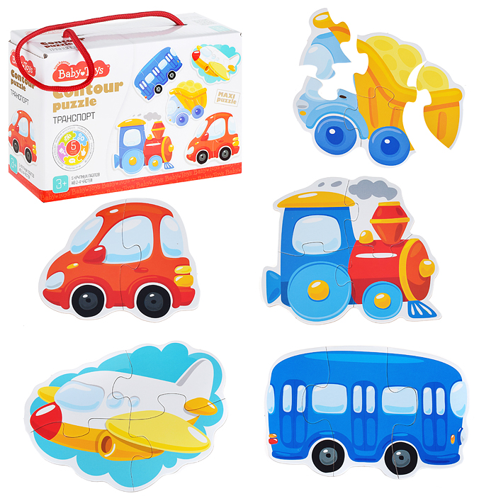 Пазлы контурные "Транспорт" Baby Toys Пазлы контурные "Транспорт" Baby Toys