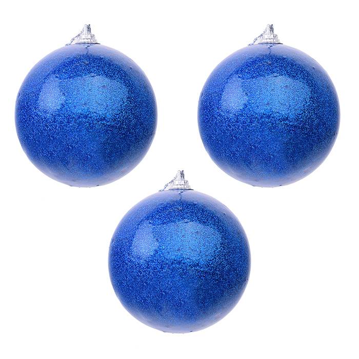 Набор елочных шаров S1802 (8см*3шт) синий Набор елочных шаров S1802 (8см*3шт) синий