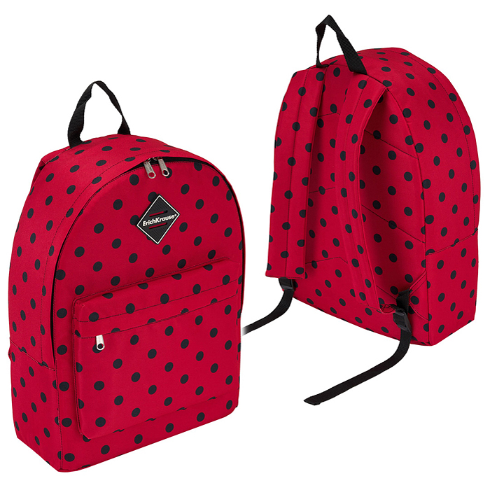 Рюкзак "EasyLine" 17L Dots in Red 1 отделение + 1 наружный карман   вес 411 гр 