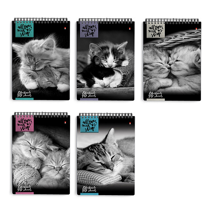 Блокнот А5 40 л. "Кошки", 5 видов Блокнот А5 40 л. "Кошки", 5 видов