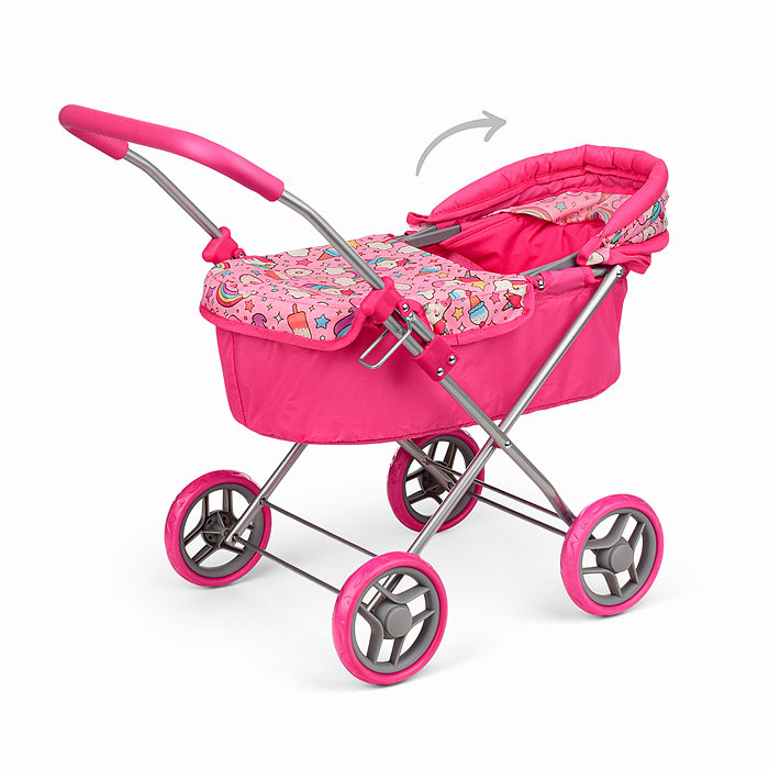 Фото к товару Коляска-люлька для кукол 9619 металлическая, цвет Единороги Коляска-люлька для кукол 9619 металлическая, цвет Единороги