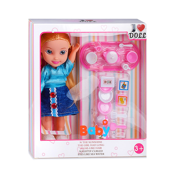 Кукла Леночка XH2023C (с чайным набором) в коробке